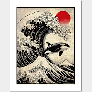 Orca in Japan Vintage Style Posters and Art